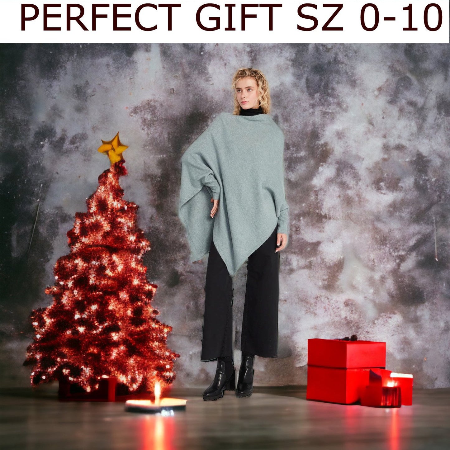 Look by M Triangle Poncho with Sleeves