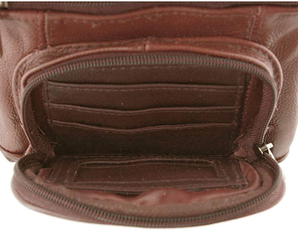 SILVERFEVER Genuine Leather Organizer Handbag Cross Body - Shoulder Travel Bag