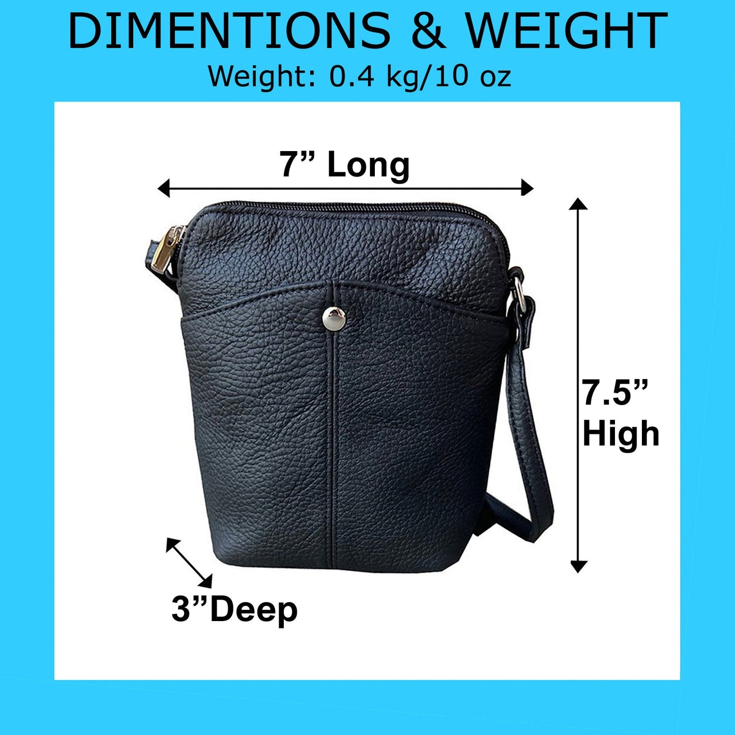 SILVERFEVER Women's Phone Crossbody Bag Trendy Small Purse Cowhide Leather Handbag (Black)