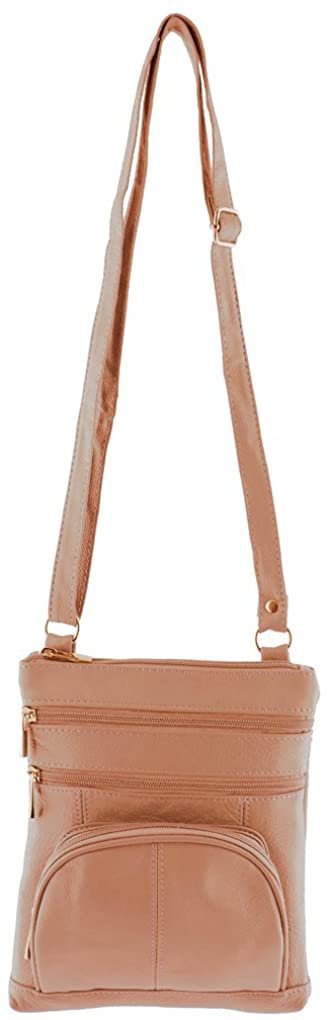 SILVERFEVER Genuine Leather Organizer Handbag Cross Body - Shoulder Travel Bag