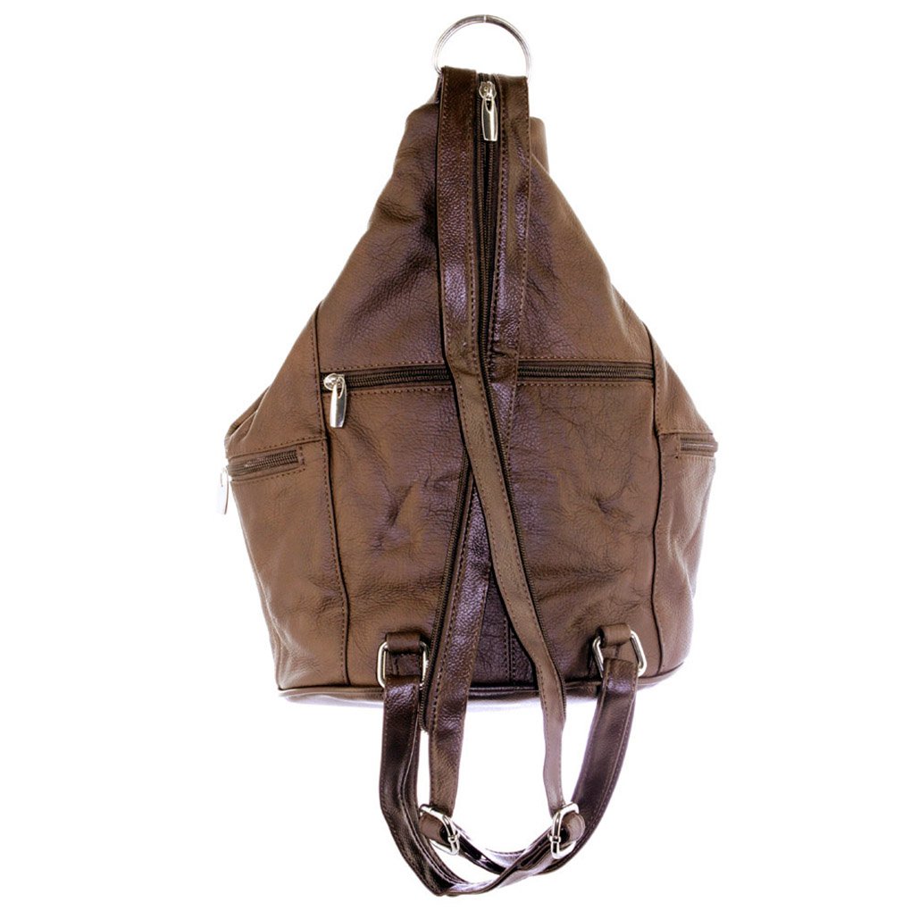Women's Cowhide Leather Backpack Convertible Sling One Shoulder Large Bag Secure Entry |7 Pocket