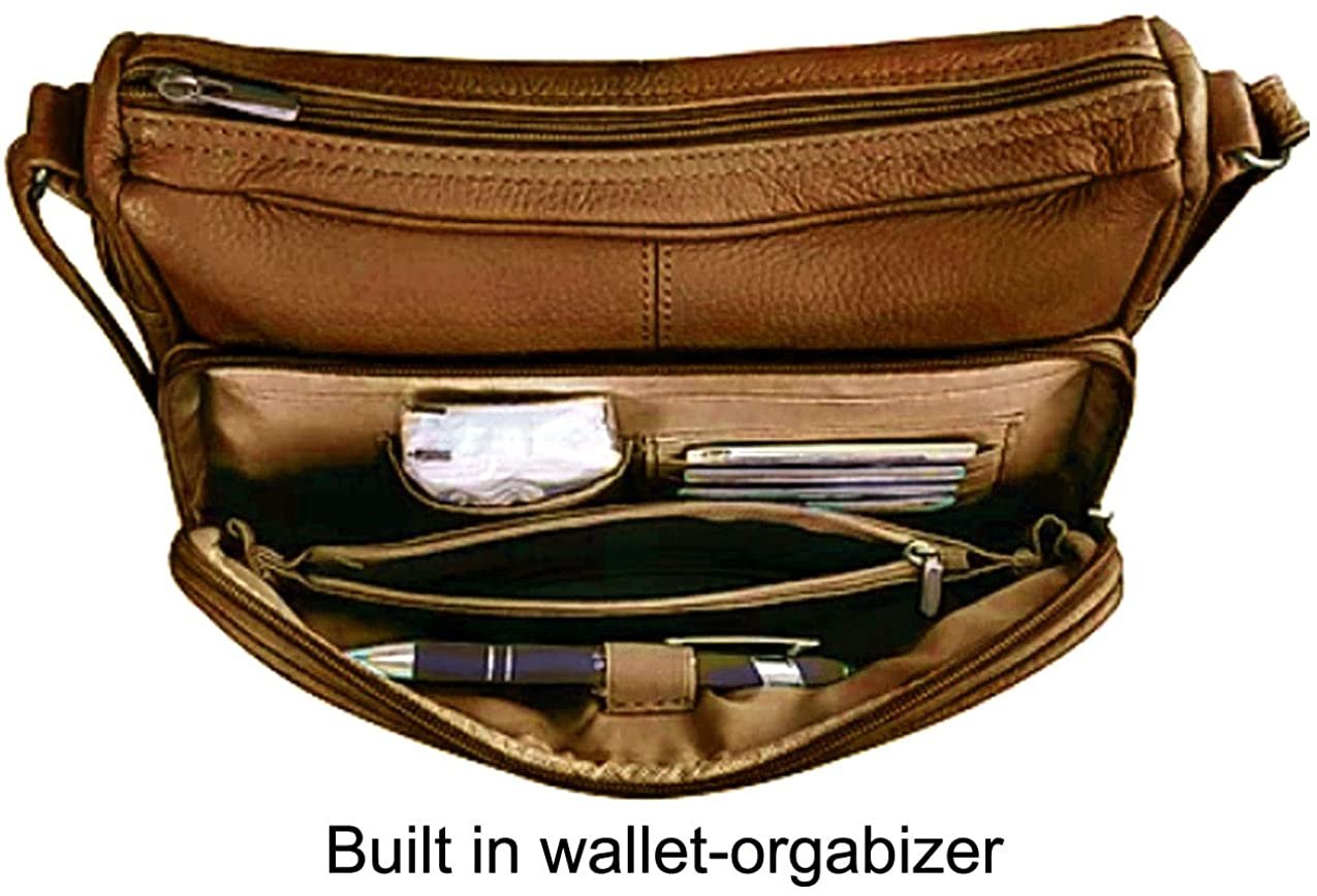 Women's Leather Hobo | Ladies Shoulder Bag | Organizer w Built-in Wallet NWT