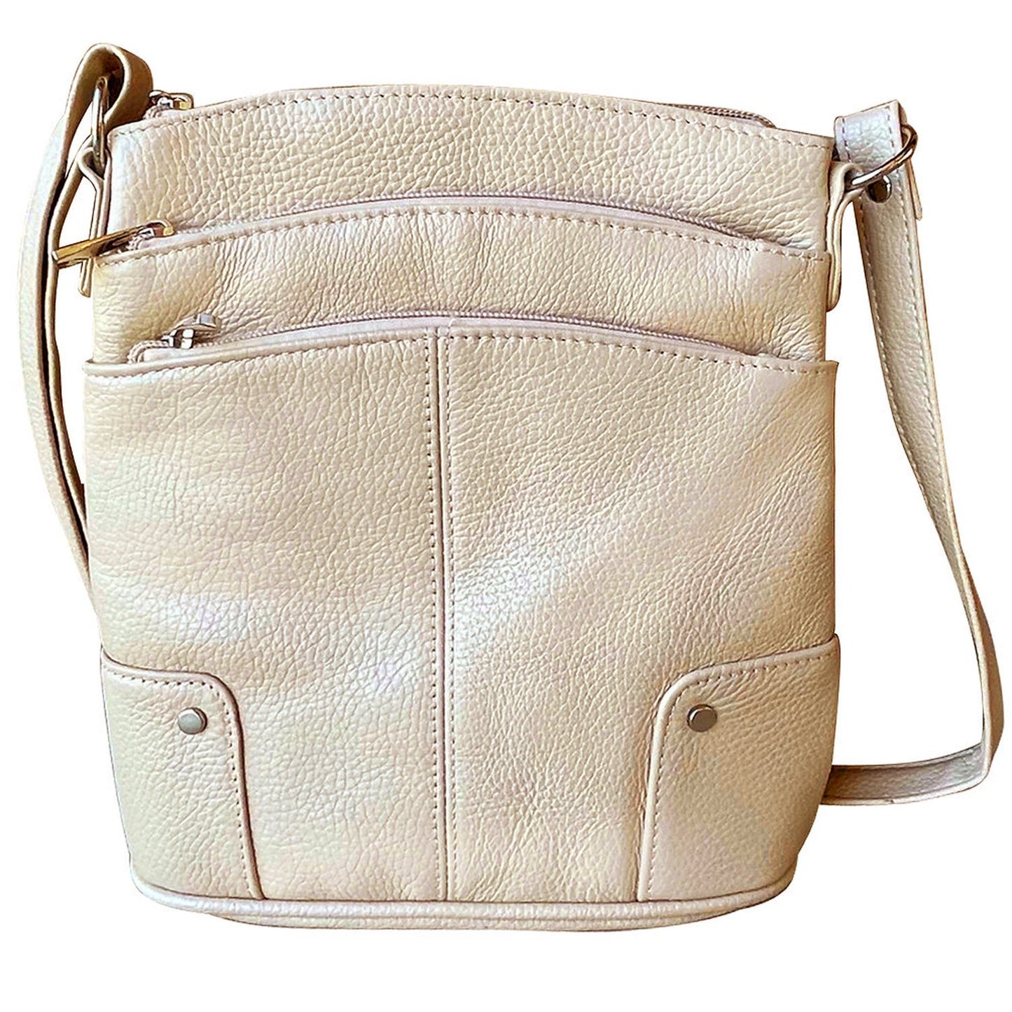Women's Leather Large Crossbody Travel Handbag Water Resistant Purse SILVERFEVER