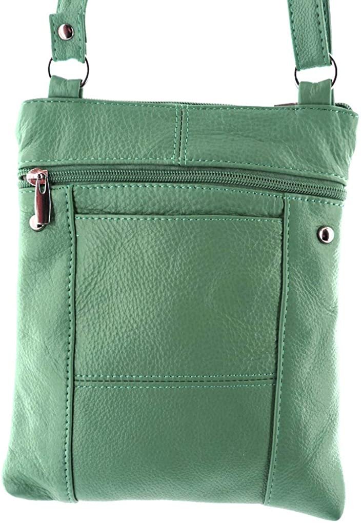 SILVERFEVER Genuine Leather Organizer Handbag Cross Body - Shoulder Travel Bag