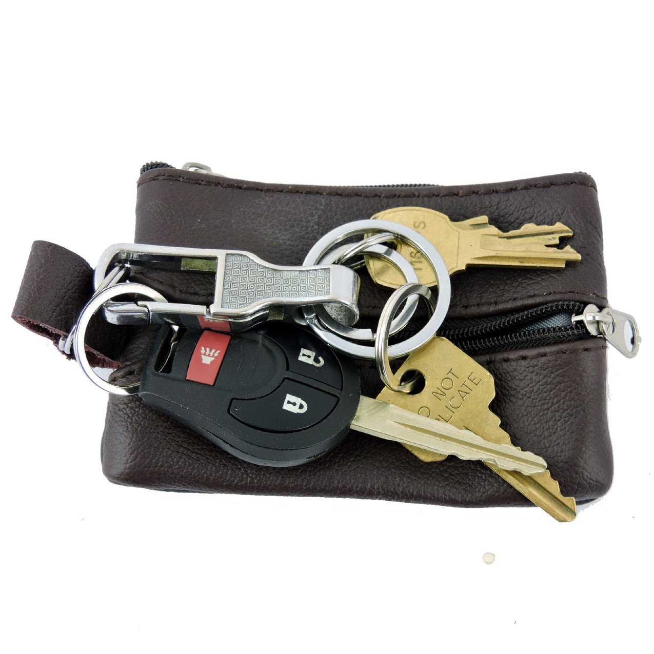 Womens Leather Coin Purse Pouch with Pockets -Handcrafted Genuine Cowhide