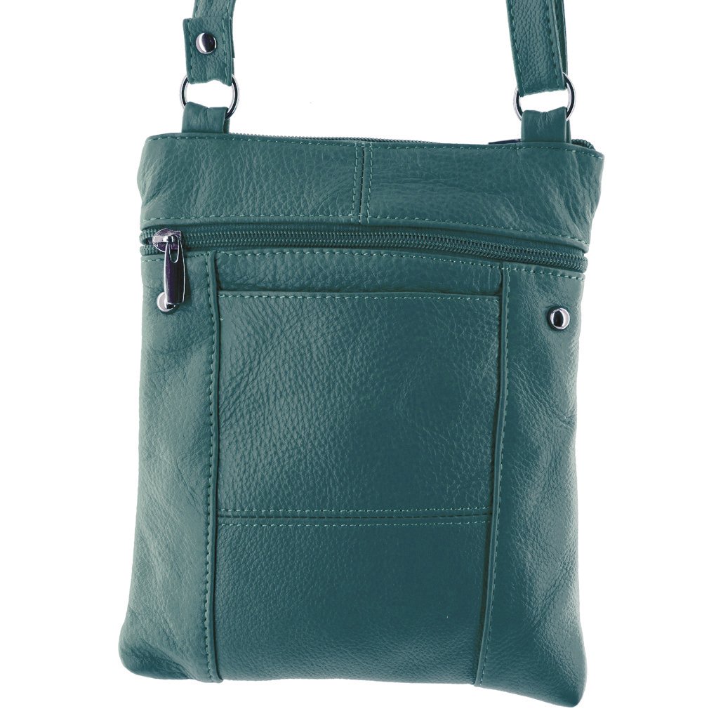 SILVERFEVER Genuine Leather Organizer Handbag Cross Body - Shoulder Travel Bag