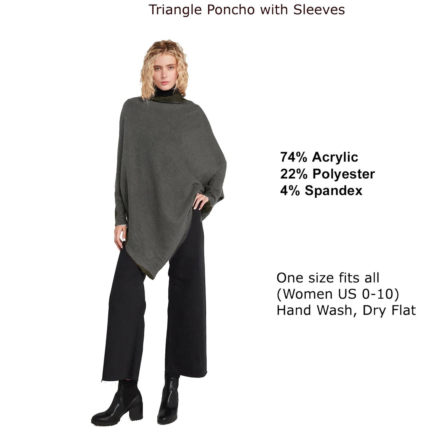 Look by M Triangle Poncho with Sleeves