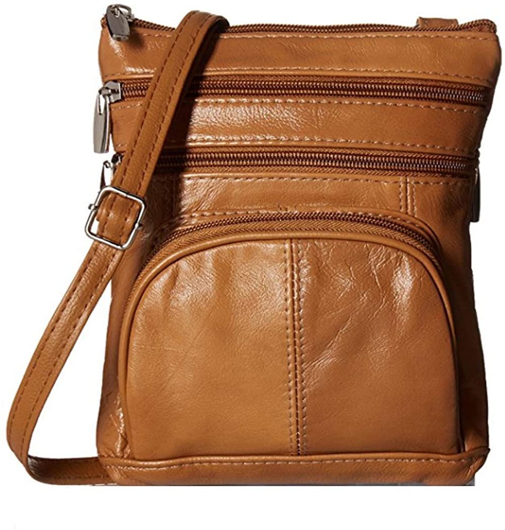 SILVERFEVER Genuine Leather Organizer Handbag Cross Body - Shoulder Travel Bag
