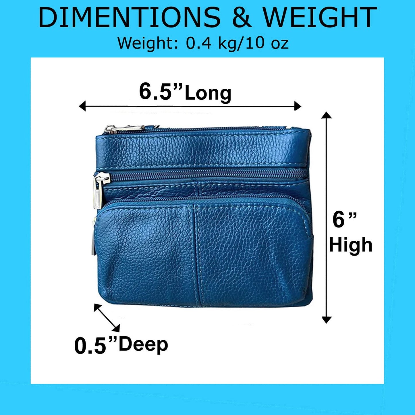 SILVERFEVER Leather Bike Rider Accordion Bag Cross Body Belt Phone Pack Pouch