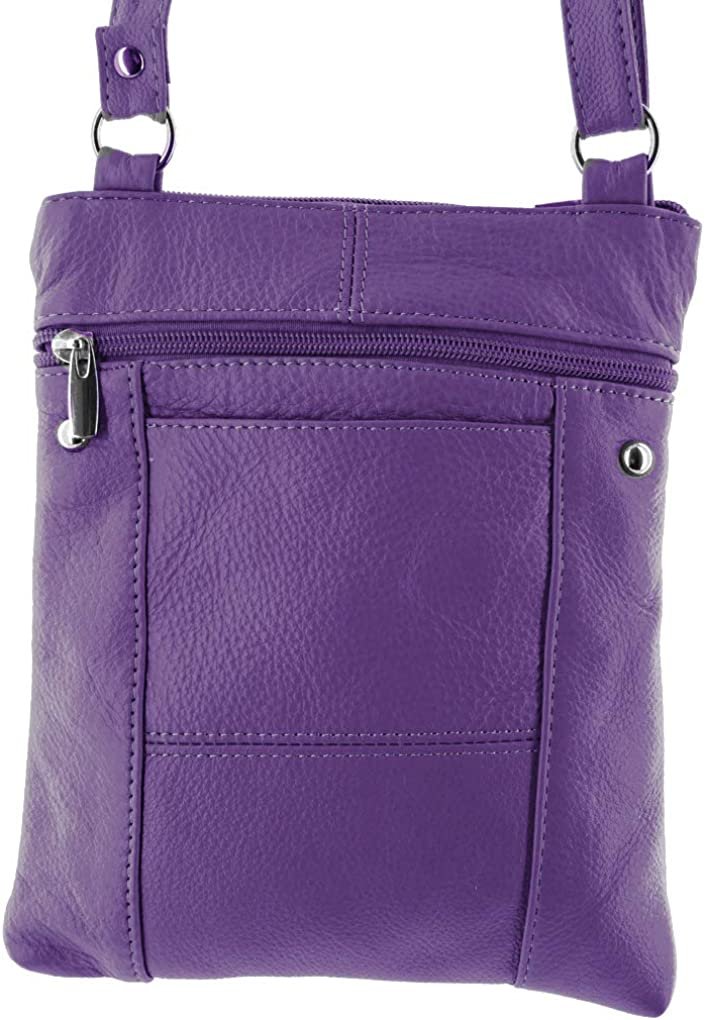 SILVERFEVER Genuine Leather Organizer Handbag Cross Body - Shoulder Travel Bag