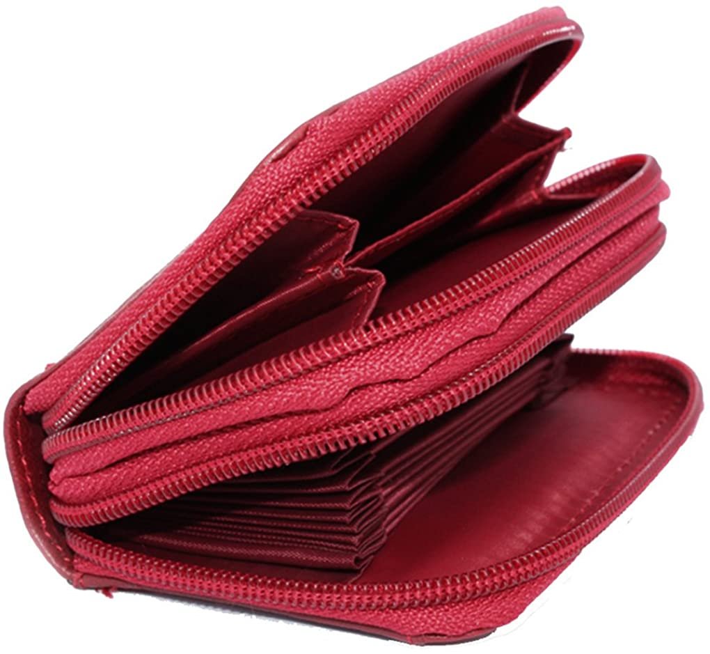 SILVERFEVER Women Wallet Card Holder RFID Purse Women's Leather Credit Cards Organizer ID