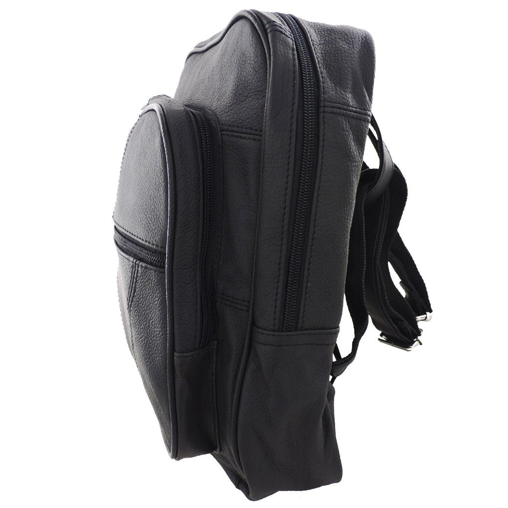 Men's Women's Cowhide Leather Backpack Organizer Travel Bag Unisex