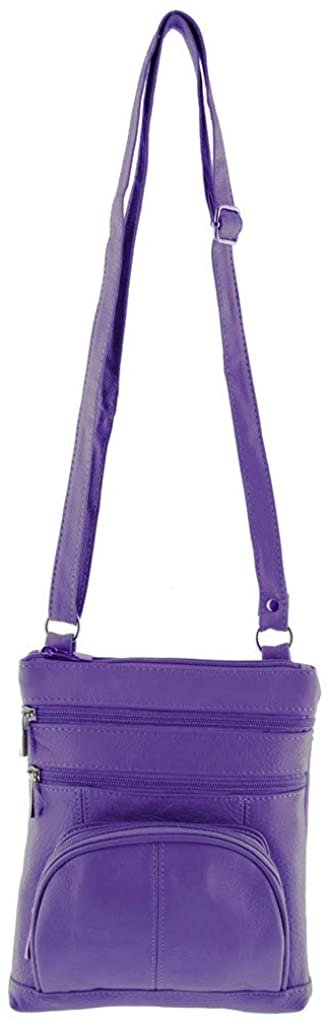 SILVERFEVER Genuine Leather Organizer Handbag Cross Body - Shoulder Travel Bag