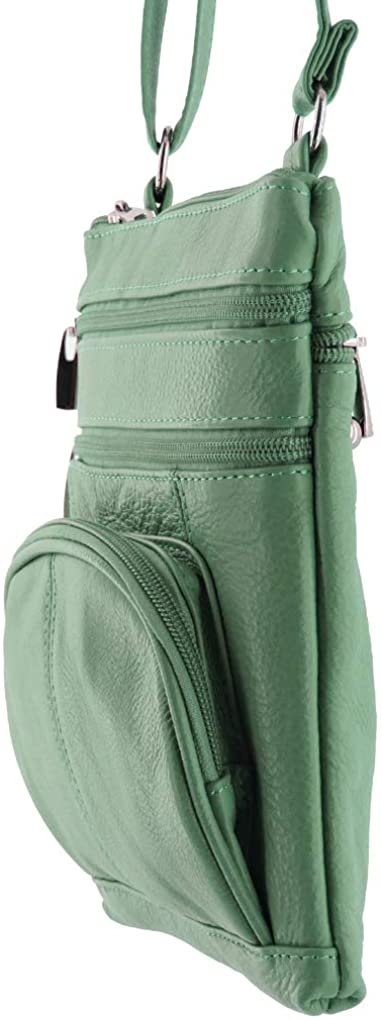 SILVERFEVER Genuine Leather Organizer Handbag Cross Body - Shoulder Travel Bag