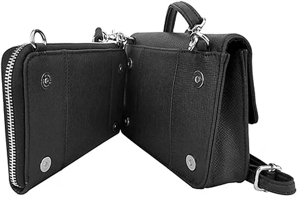 Cowhide Leather Womens Shoulder Purse Small Cross Body Organizer Bag with Many Pockets