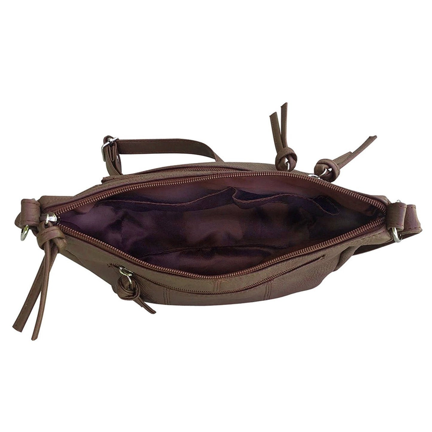 Women's Leather Medium Cross Body Purse Shoulder Ladies Handbag with Many Pocket