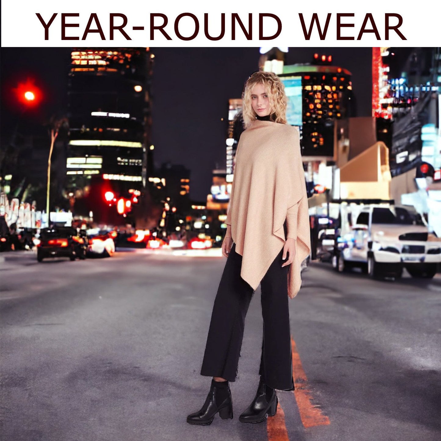 Look by M Triangle Poncho with Sleeves