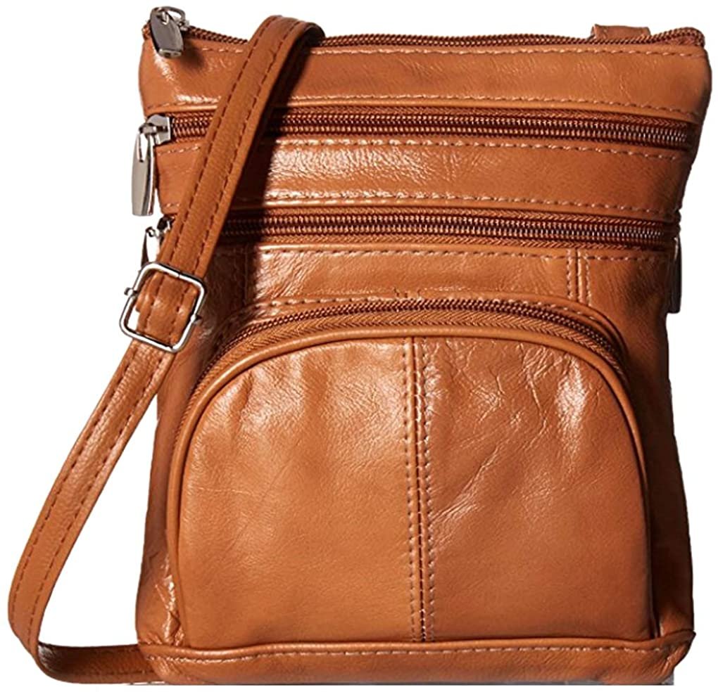 SILVERFEVER Genuine Leather Organizer Handbag Cross Body - Shoulder Travel Bag