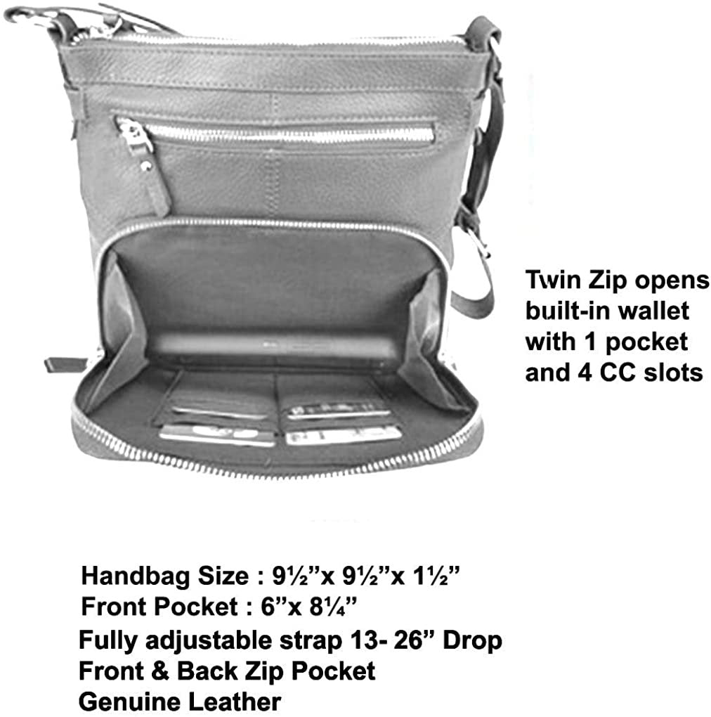 Women's Leather Large Crossbody Travel Handbag Water Resistant Purse SILVERFEVER