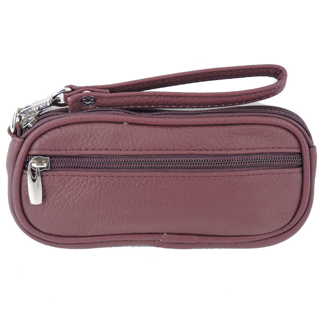 Leather Eyeglass Glasses Case with Wristlet Handle, Padded WOMAN