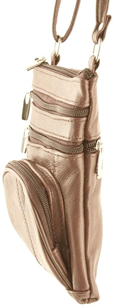 SILVERFEVER Genuine Leather Organizer Handbag Cross Body - Shoulder Travel Bag