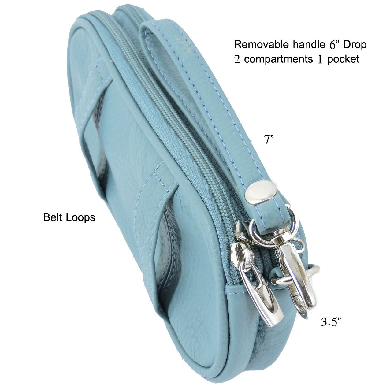 Leather Eyeglass Glasses Case with Wristlet Handle, Padded WOMAN