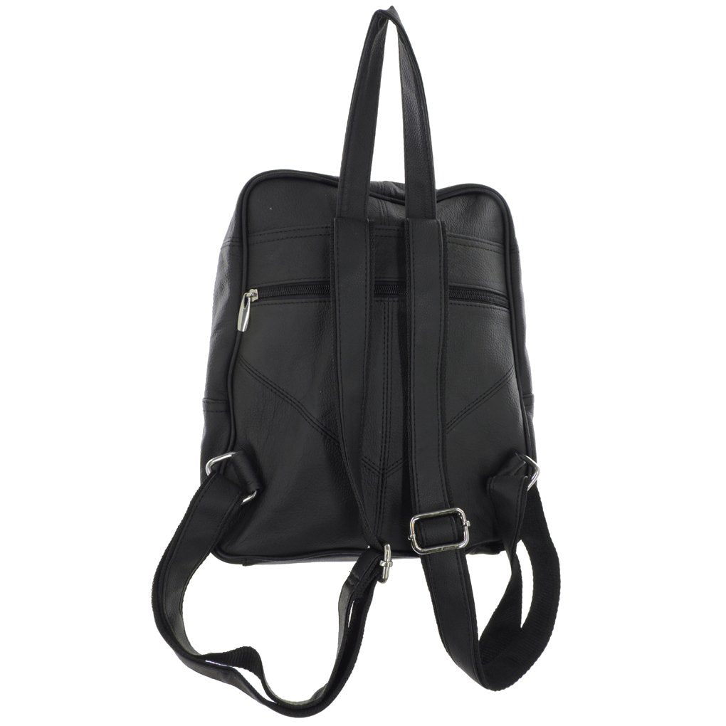 Men's Women's Cowhide Leather Backpack Organizer Travel Bag Unisex