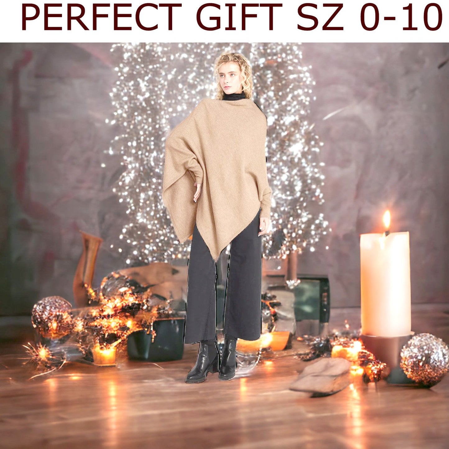 Look by M Triangle Poncho with Sleeves