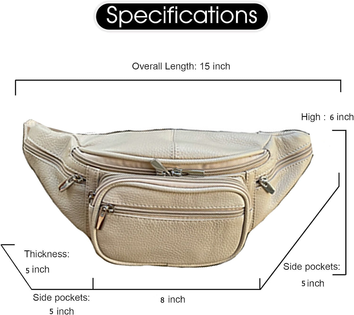 Men's Women's Leather Fanny Pack Waist-Pack Cellphone Holder Crossover Bag