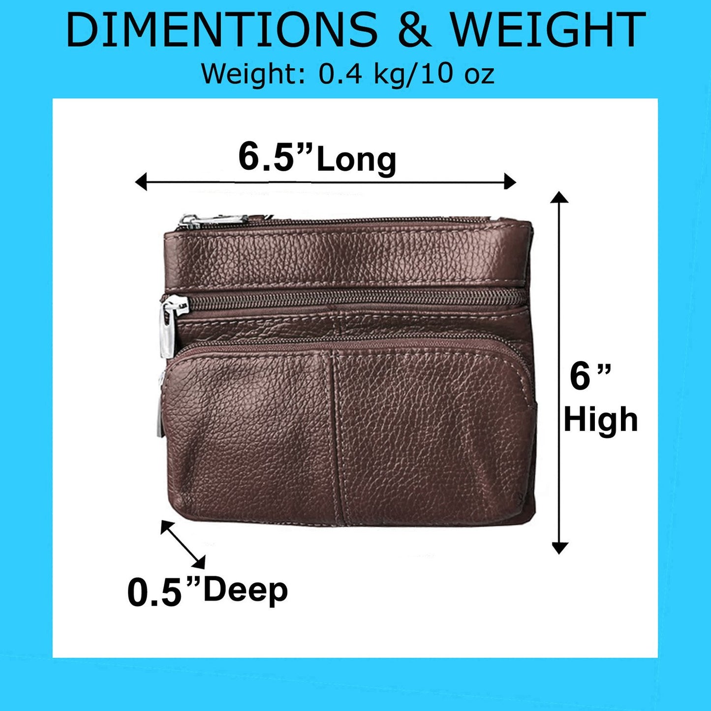 SILVERFEVER Leather Bike Rider Accordion Bag Cross Body Belt Phone Pack Pouch