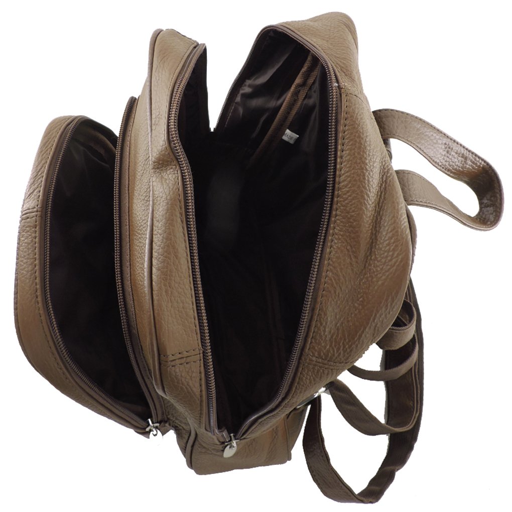 Men's Women's Cowhide Leather Backpack Organizer Travel Bag Unisex