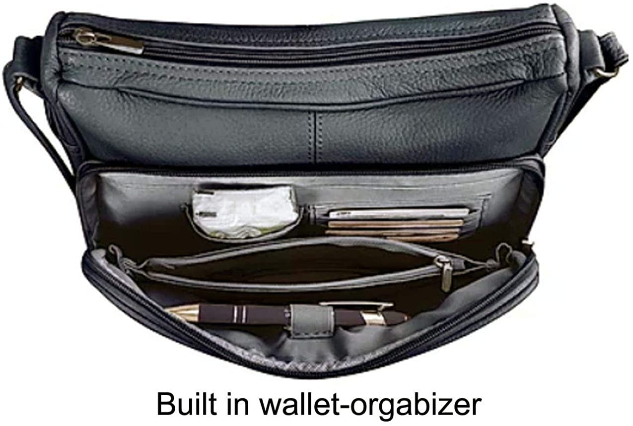 Women's Leather Hobo | Ladies Shoulder Bag | Organizer w Built-in Wallet NWT
