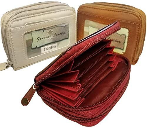 SILVERFEVER Women Wallet Card Holder RFID Purse Women's Leather Credit Cards Organizer ID