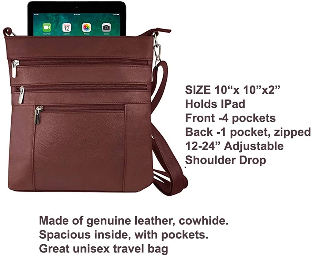 Silver Fever Messenger Italian Leather Shoulder Cross Body Bag Ipad Compatible Unisex