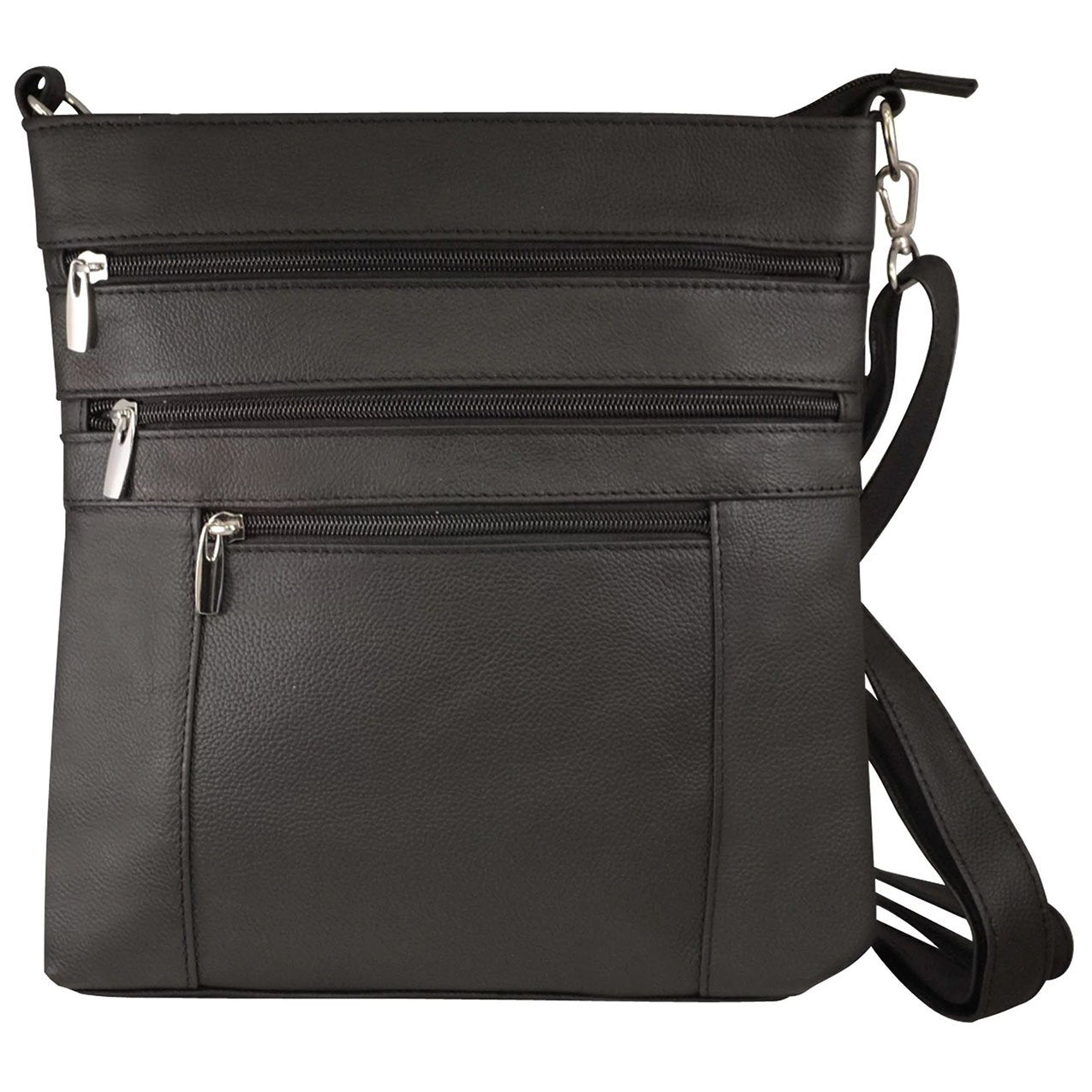 Silver Fever Messenger Italian Leather Shoulder Cross Body Bag Ipad Compatible Unisex