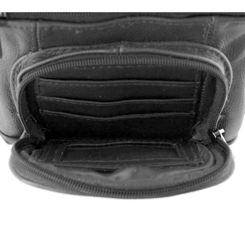 SILVERFEVER Women's Shoulder Crossbody Round RFID Pocket Small Genuine Leather Bag