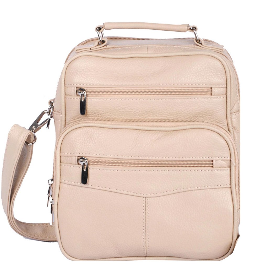 Cowhide Leather Men's Messenger Crossbody w Top Handle & Removable CB Strap