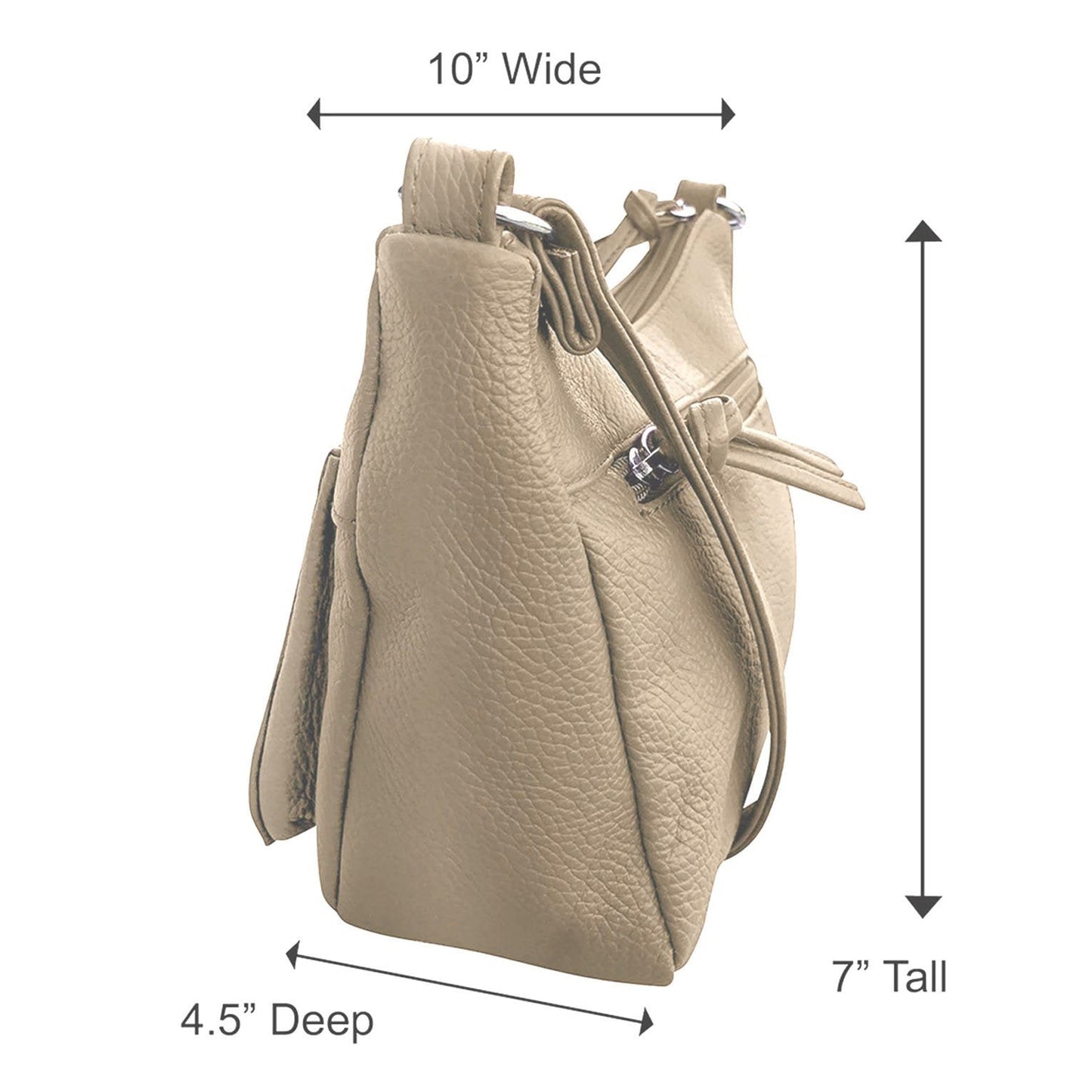 Women's Leather Medium Cross Body Purse Shoulder Ladies Handbag with Many Pocket