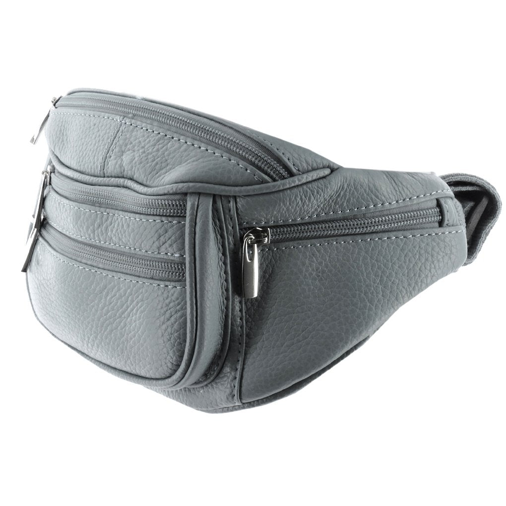 Genuine Leather Fanny Pack Waist Bag Body Pouch Pockets Organizer Phone Holder
