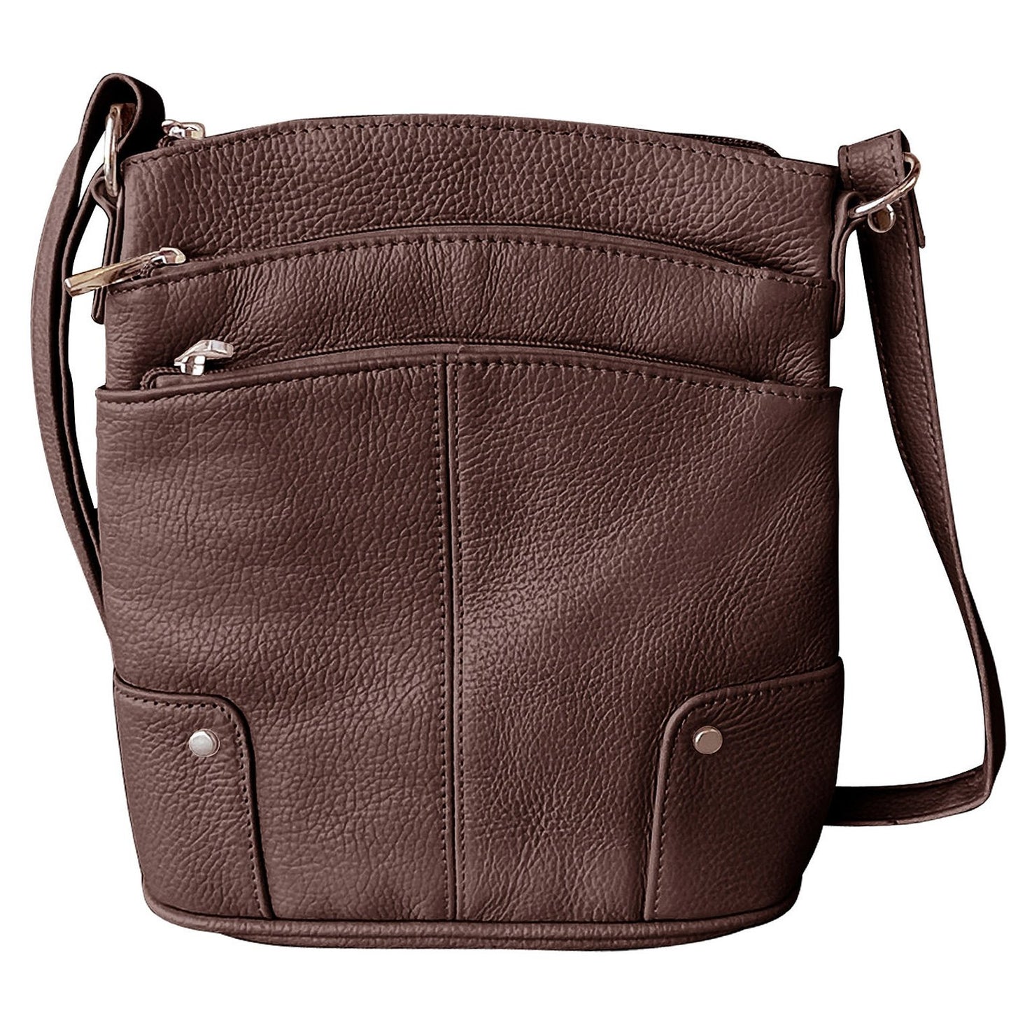 Women's Leather Large  Crossbody Travel Handbag Water Resistant Purse SILVERFEVER