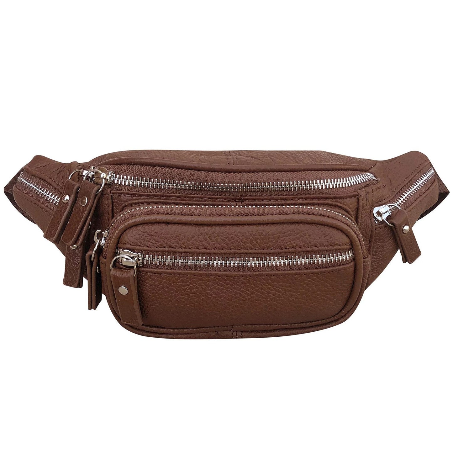Genuine Leather Fanny Pack Waist Bag Body Pouch Pockets Organizer Phone Holder