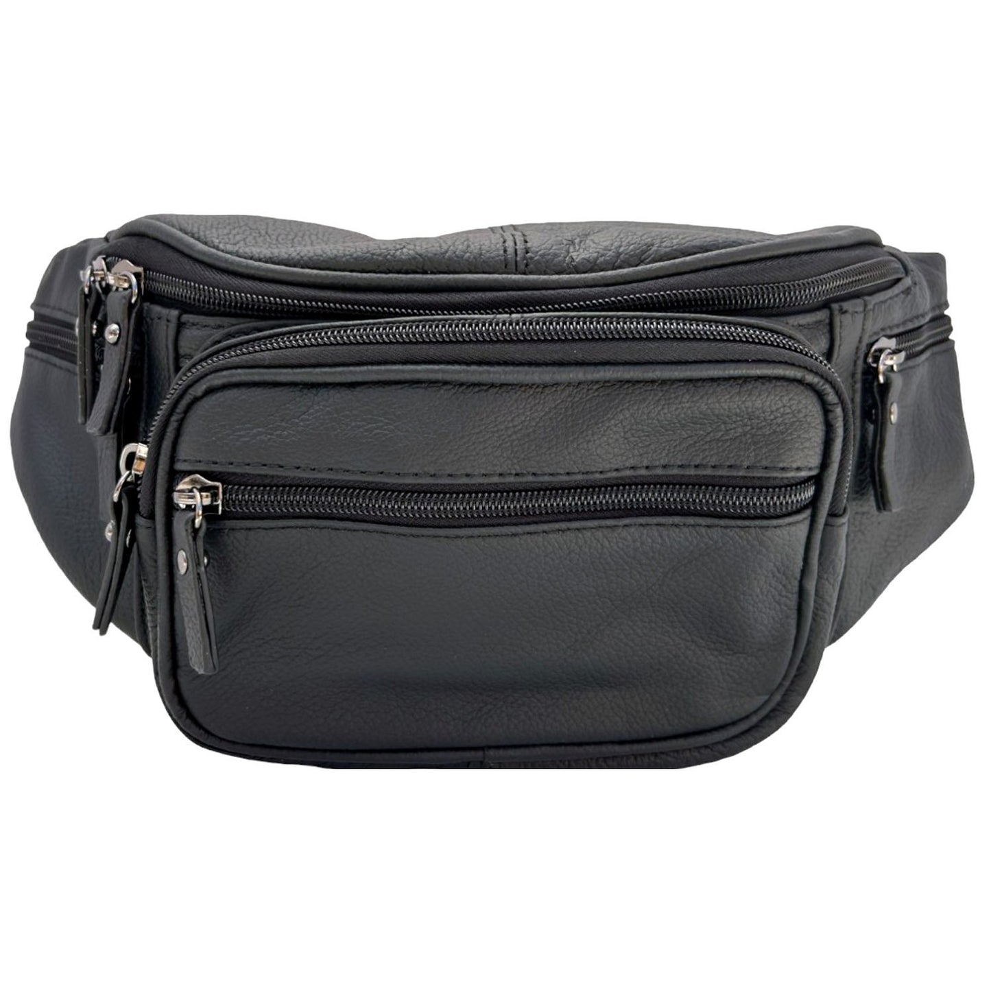 Genuine Leather Fanny Pack Waist Bag Body Pouch Pockets Organizer Phone Holder