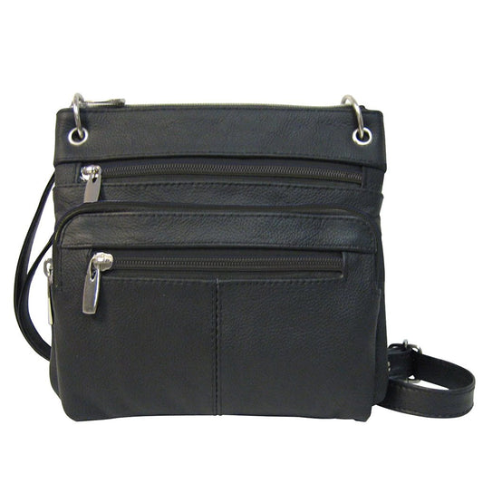 Genuine Leather East West Cross Body Organizer Bag MEDIUM SIZE