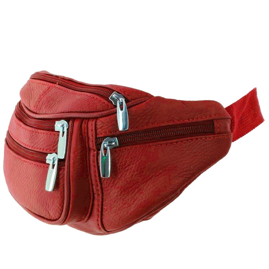 Genuine Leather Fanny Pack Waist Bag Body Pouch Pockets Organizer Phone Holder