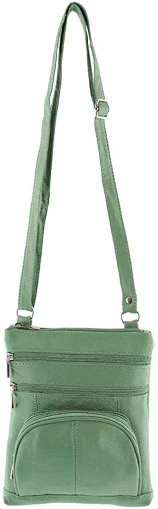 SILVERFEVER Genuine Leather Organizer Handbag Cross Body - Shoulder Travel Bag