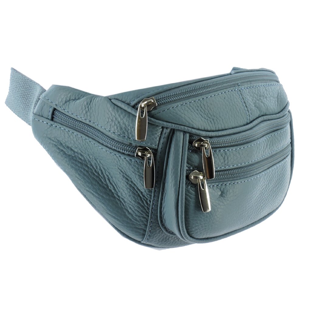Genuine Leather Fanny Pack Waist Bag Body Pouch Pockets Organizer Phone Holder