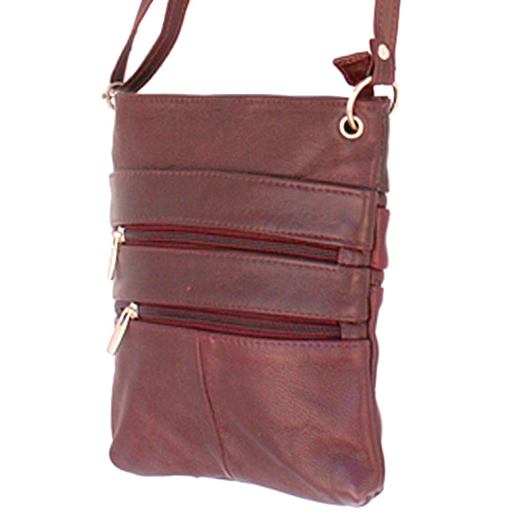 Genuine Leather Travel Shoulder Cross Body Purse Handbag Silver Fever