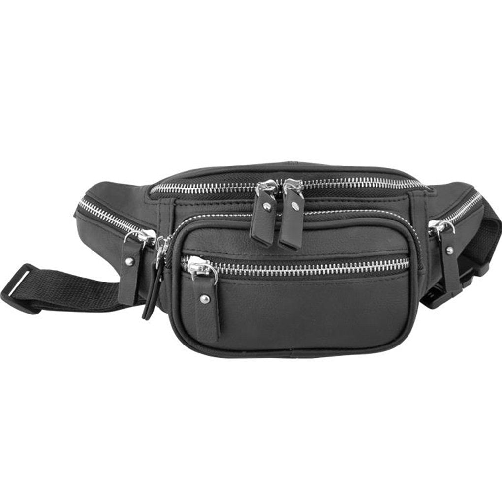 Genuine Leather Fanny Pack Waist Bag Body Pouch Pockets Organizer Phone Holder