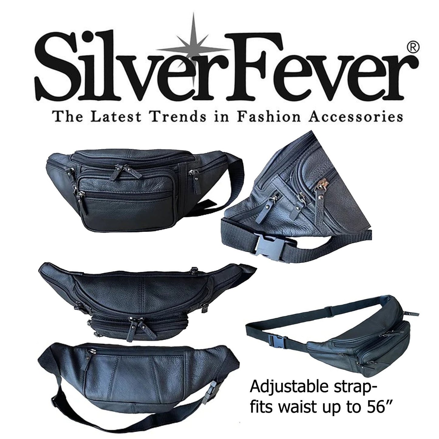 Genuine Leather Fanny Pack Waist Bag Body Pouch Pockets Organizer Phone Holder