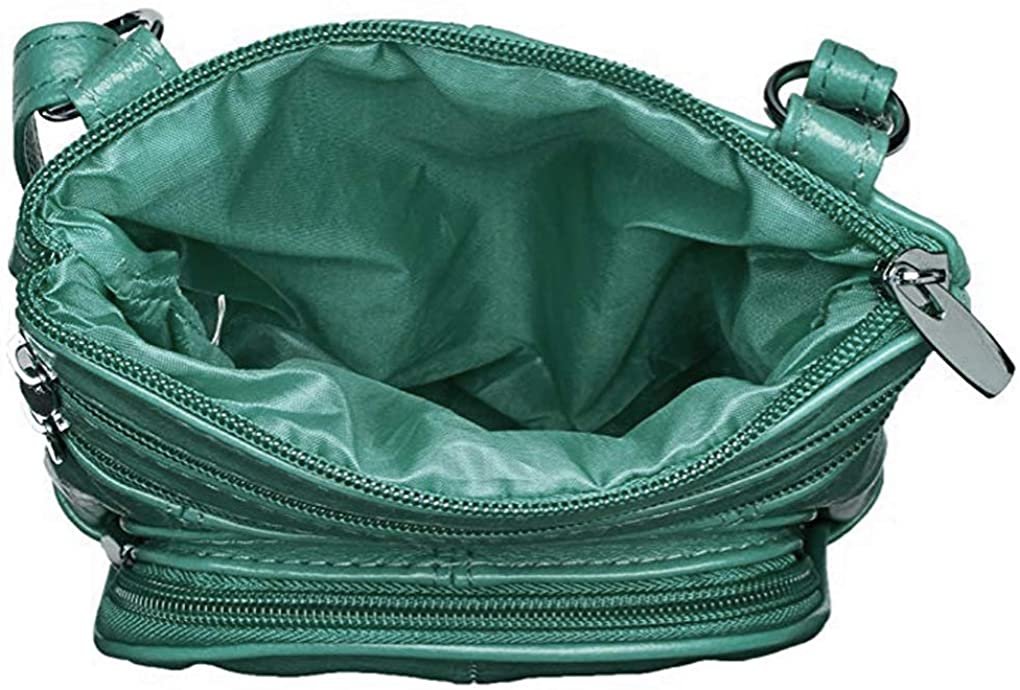 SILVERFEVER Genuine Leather Organizer Handbag Cross Body - Shoulder Travel Bag